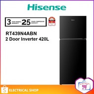 Hisense 420L RT439N4ABN Top Mount Freezer 2 Door Inverter Fridge Refrigerator (Black) / RT469N4AWU (