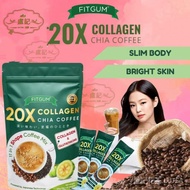Fitgum 20X Collagen Chia Coffee Organic Coffee Glutathione Slimming Detox Diet Anti-aging Whitening