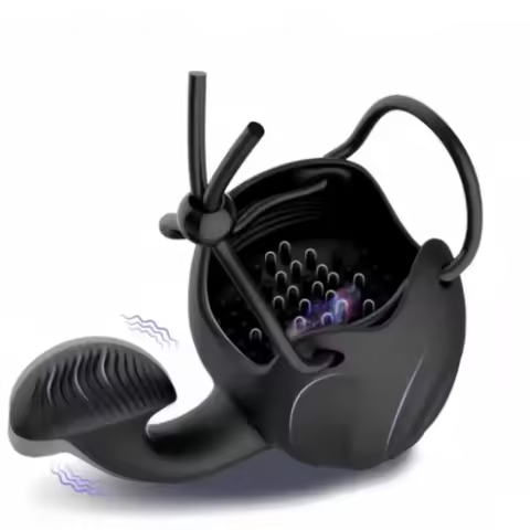 Men's Vibrating Cock Ring with Testicle & Perineum Stimulator Scrotum Massager,Prostate Vibrator for