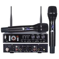 Wireless Microphone System Single Cordless Microphone Set Black Metal for Karaoke Home Church