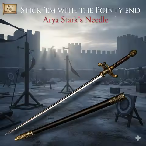 "Stick 'Em With the Pointy End": Needle Letter Opener, Arya Stark's Prop, Water Dancer Style Metal M