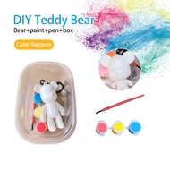 [Ready Stock] DIY Fluid Bearbrick Keychain Mini Bear Ornament Keychain Handmade Diy Colored Bear Paint Parent-child Fluid Painting Christmas Gift Toys Kids 流体熊