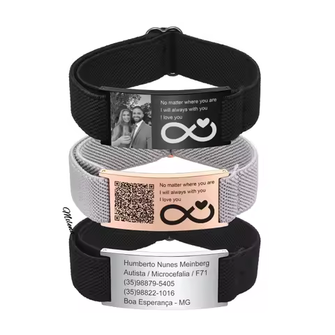 Custom Photo Elastic Bracelet for Women Men,Waterproof Military Chain Bracelet Adjustable, Personali