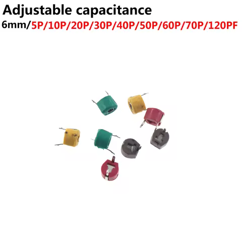 50pcs 5P 10P 20P 30P 40P 50P 60P 70P 120P adjustable capacitance trimmer variable capacitor plastic 