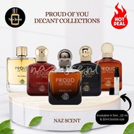 Proud of You Fragrance World Decant Collections ( Absolute / For Women / Oud / Amber )