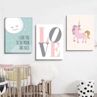 CUTE FRAME DECO UNICORN BABIES ROOM