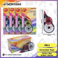 1 box (12 pcs) Montana OR3 Correction Tape 12m ex paper type/ x paper type/