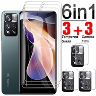 6 in 1 Tempered Glass For Xiaomi Redmi Note 11 Pro Plus 5G Full Cover Screen Protector Lens Film For Note11 Pro Safety Glass