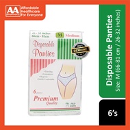Pan-Mate Premium Quality Disposable Panties Size M 6's (66-81cm / 26-32 inches)