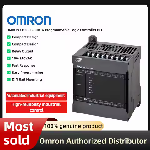 Original Omron PLC CP2E-E20DR-A Programmable Logic Controller 20 I/O 12 Inputs 8 Relay Outputs 100-2