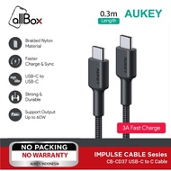 Kabel Aukey CB-CD37 USB C To C 3A 30 CM (NO PACKING &amp; NO WARRANTY)