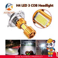 LED Bulb H4 18W LED 3 COB Motorcycle Headlight Bulb 2000LM 6000K Hi/Lo Beam Light Newest
