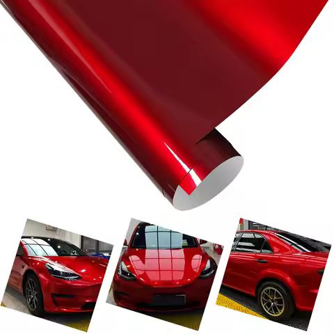 Super Bright Metal Pink Soul Red PET Car Vinyl Film Motorcycle Auto Wrap Decal With Air Release Car 