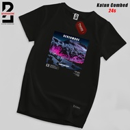 SEVENMORE Men's Distro T-shirt, short sleeve, black, size M - 3XL | A84 - Mountain