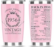 70th Birthday Gift for Women Men,1956 Birthday Gifts for Women,Tumbler 20 oz Stainless Steel Vacuum 