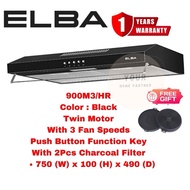 Elba Slim Cooker Hood ESH-M7598BK Black / 1917/76SS /Rubine Slim Hood 75BL / Milux 72MC