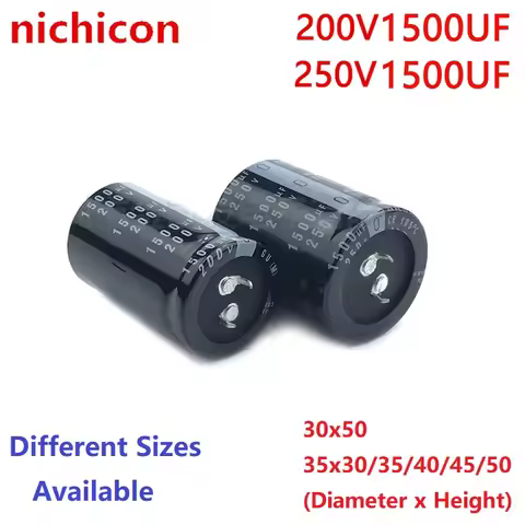 2Pcs/Lot Nichicon 1500uF 200V 1500uF 250V 200v1500uf 250V1500UF 30x50 35x30/35/40/45/50 Snap-in PSU 