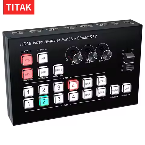 HDMI Video Mixer Switcher Live Streaming 4-Channel 4 Way Multi-View HDMI Video Switcher Broadcast Li
