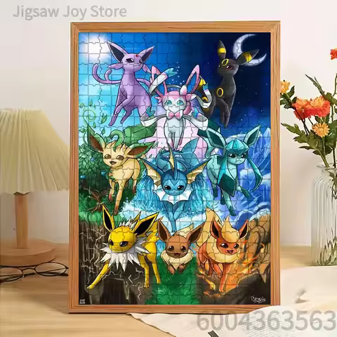 Paper Jigsaw Puzzle All Eeveelutions Elements Themed Artwork Brain Teaser
