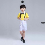 เด็กชุดประสิทธิภาพสีเหลือง PUFFY กระโปรง Hostess เสื้อผ้าสาว CHORUS เลื่อมเจ้าหญิงงานแต่งงาน เดรส กร