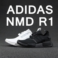 [Spot Goods] Nmd R1 PRIMEKNIT Black and White Japanese Running Shoes Classic Retro Exquisite Wear-Resistant Non-Slip Running Shoes Men's and Women's Same Style Sneaker Casual Shoes Love*Couple*Shoes Hiking Shoes