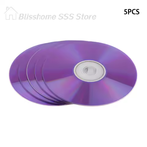 【S】5Pcs Plastic Blue 12cm Wholesale 5 Discs Grade A X8 8.5 GB Blank Fruit Printed DVD+R DL Disc D9 B