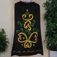 Skirt Panjang Labuci @ Sequin Corak Ukiran Orang Ulu Freesize L