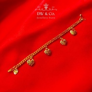 DW & Co. Jewellery Emas Bangkok Korea 24K Gold Plated Bracelet Gelang Tangan Love Clip (2cm)