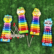 8-Tone Wooden Xylophone 8 Keys Animal Pattern Length 32 Cm.