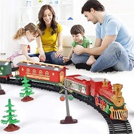 Christmas Tree Train Set, Electric Toy Train Track Around The Xmas Tree with Light and Sound for Kids Childs Include 4 Cars, 5 Meters Round Rail GINDU (Color : C)