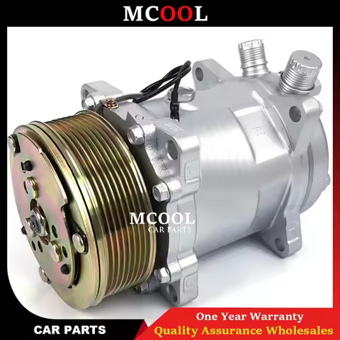 For 5H14 SD508 Sanden 508 Serpentine Compressor 8 Groove 12V 24V Tractor Excavator Heavy Duty Truck 