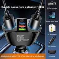 Black ABS Material Multi-Function Car Charger, 6-Port Car Power Adapter, Dual Port Adapter, Portable