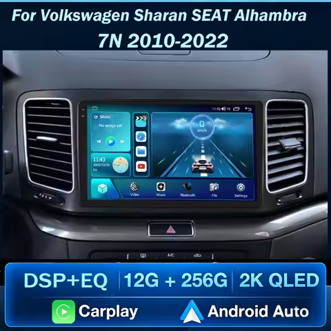 Car Radio For Volkswagen VW Sharan SEAT Alhambra 7N 2010-2022 Carplay Android Auto Stereo Multimedia