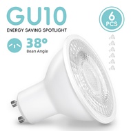 6/10PCS 6W LED Spotlight 38 Degree GU10 AC220V led lamp bulb 3color temperatureled lighting for livi