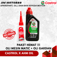 PAKET HEMAT OLI MESIN CASTROL POWER 1 ULTIMATE MATIC 800ML + OLI GARDAN AHM 120ML OLI CASTROL POWER1