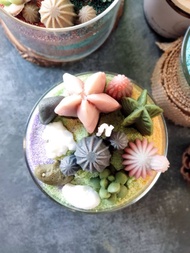 【 DIY 材料包 多肉盆栽蠟燭】韓國香氛 天然植物蠟 親子DIY手作