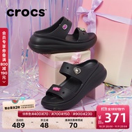 卡骆驰crocs经典泡芙凉鞋舒适耐磨坡跟泡芙鞋户外拖鞋|207670 黑色-001(含智必星) 36/37(220mm)