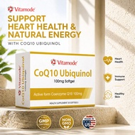 Vitamode CoQ10 Ubiquinol 100mg Softgel – Active Coenzyme Q10, Energy & Heart Support, High Absorptio