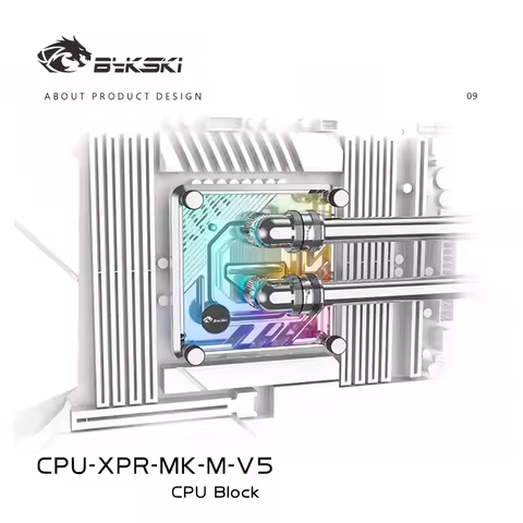 Bykski CPU Block Use for INTEL LGA1700 1200 2011 / AMD Ryzen 9/5/7 Black Silver 0.2mm Microchannel W