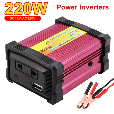 12V To 220V DC/AC Inverter Storage Batteries Inverter 220W Automobile Inverter Car Converter 1+1 USB