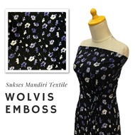 UNGU Woolpeach Wolvis Fabric with Wolvis Embossed Floral Motif in Lavender Purple | Width 150cm | Pr