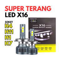 LAMPU LED MOBIL X16 H4 H11 H7 H1 H16 SUPER TERANG ORIGINAL MASTER LED