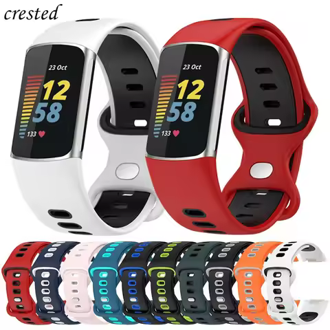 Sport Silicone Strap For Fitbit Charge 6 band Accessories smartwatch Replacement wristband Bracelet 