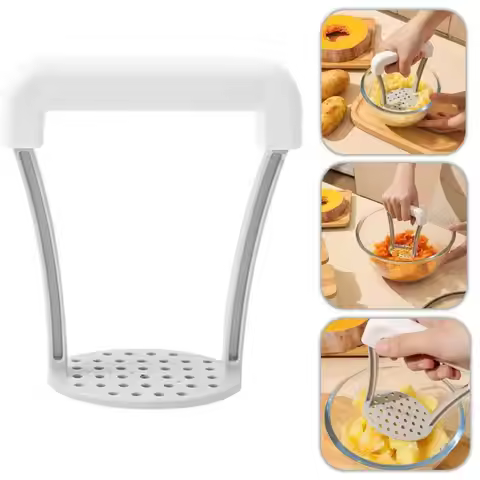 【B】1Pcs Manual Potato Masher Durable Potato Ricer Kitchen Vegetable Masher With Non-Slip Handle Frui