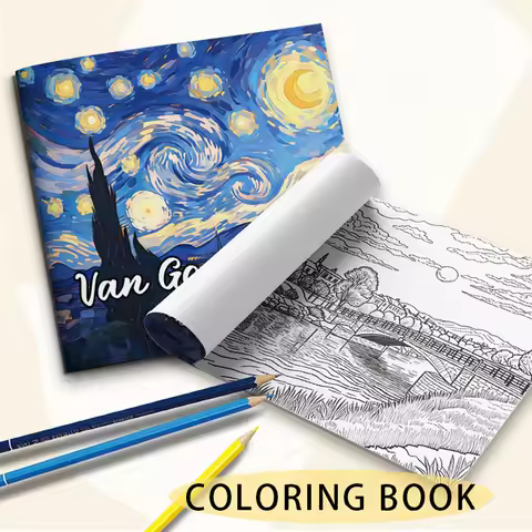 Bview Art Create Your Van Gogh Masterpiece: Adult Coloring & Sketch Book for Relaxation, Artist-Qual