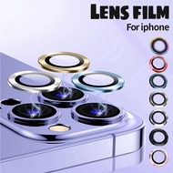 1Pcs For iPhone 15 Pro Max 14 13 12 11 Pro Max 13 12 Mini 14 15 Plus Metal Ring Camera Lens Protector Cover With Tempered Glass