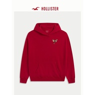 Ready Stock Hollister Men's and Women's Casual Loose Print Hooded Sweater 1216