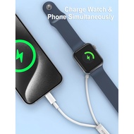 Apple Watch Charger, 60W 2-in-1 Fast Charging Cable, Upgraded 4ft Cable with a Built-in USB-C, and a