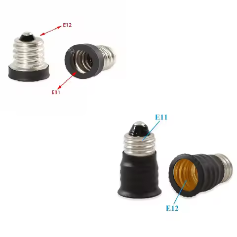6pcs E11 to E12, E12-E11 Candelabra E12 to Mini Candelabra E11 Incandescent Halogen CFL LED Bulb Lig