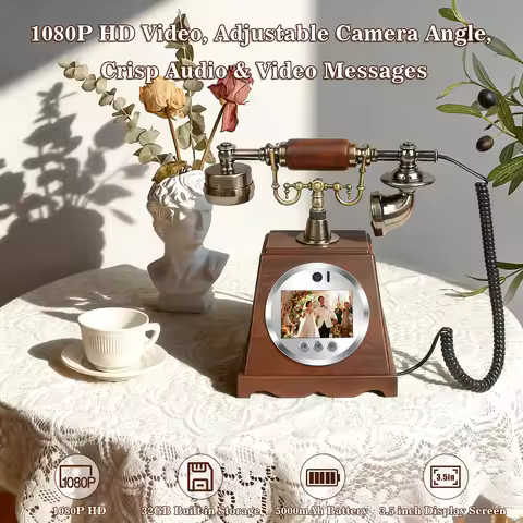 Vintage Video Guestbook Phone 32GB Record Guest Wishes Voice Message For Wedding Birthday Party Audi